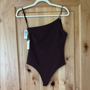 Aritzia Babaton contour Brown Asymmetrical Bodysuit